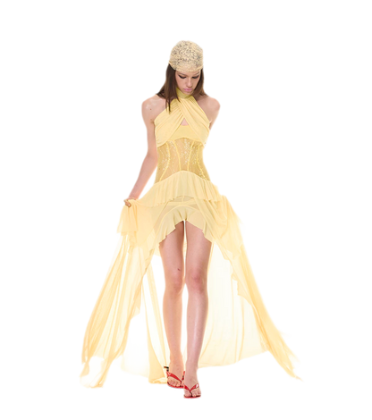 Lace Halter Slit Dress