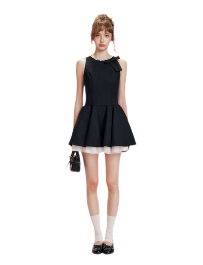 Beaded Bow A-Line Dress