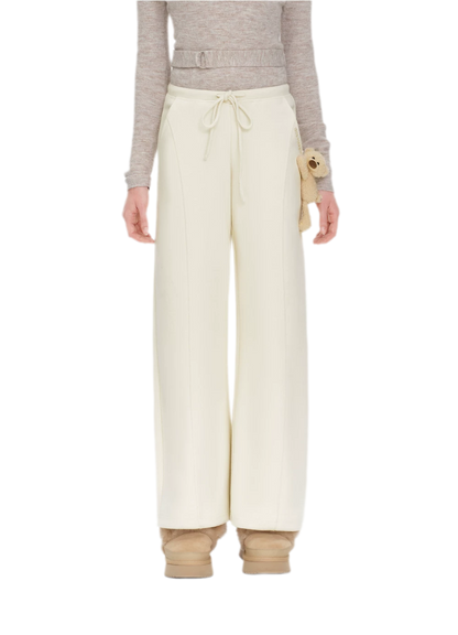Fleece V-Waist Wide-Leg Pants
