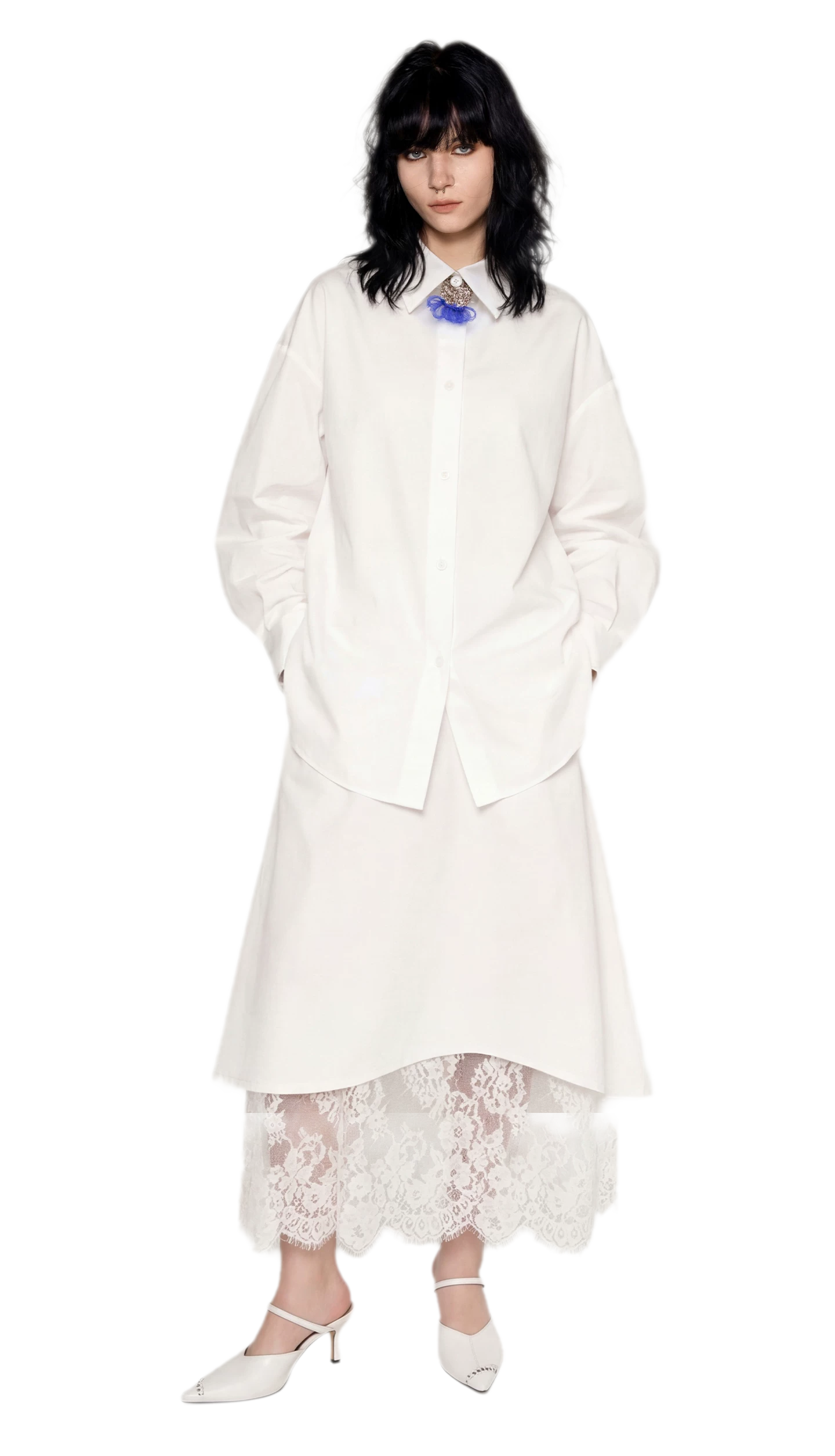 Cotton Blend Cocoon Shirt