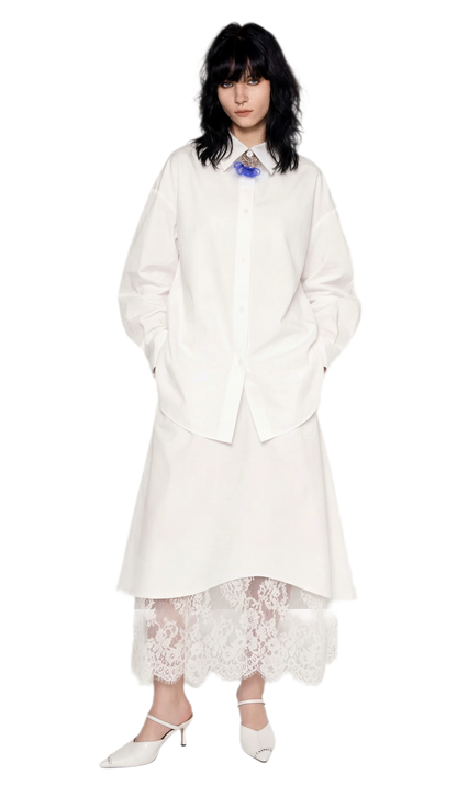 Cotton Blend Cocoon Shirt