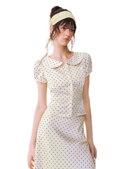 Lace Trim Puff Shirt