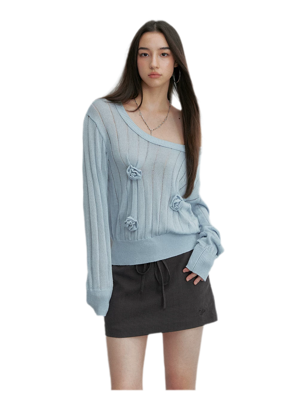 Asymmetric Flower Knit