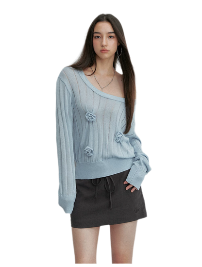 Asymmetric Flower Knit