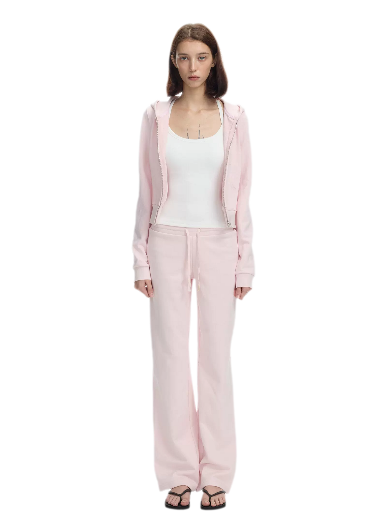 Washed Ribbed Low-Rise Sweatpants