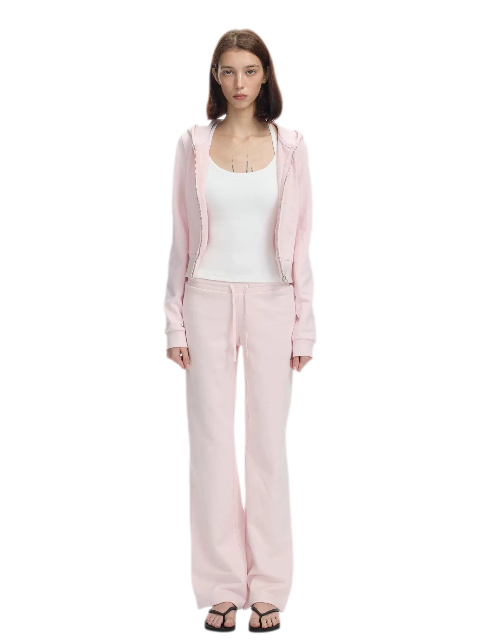 Washed Ribbed Low-Rise Sweatpants