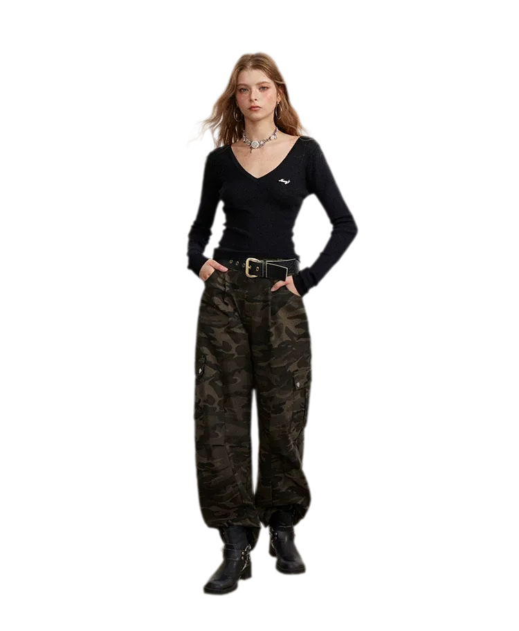 Vintage Curved-Leg Cargo Pants