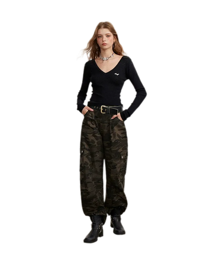 Vintage Curved-Leg Cargo Pants