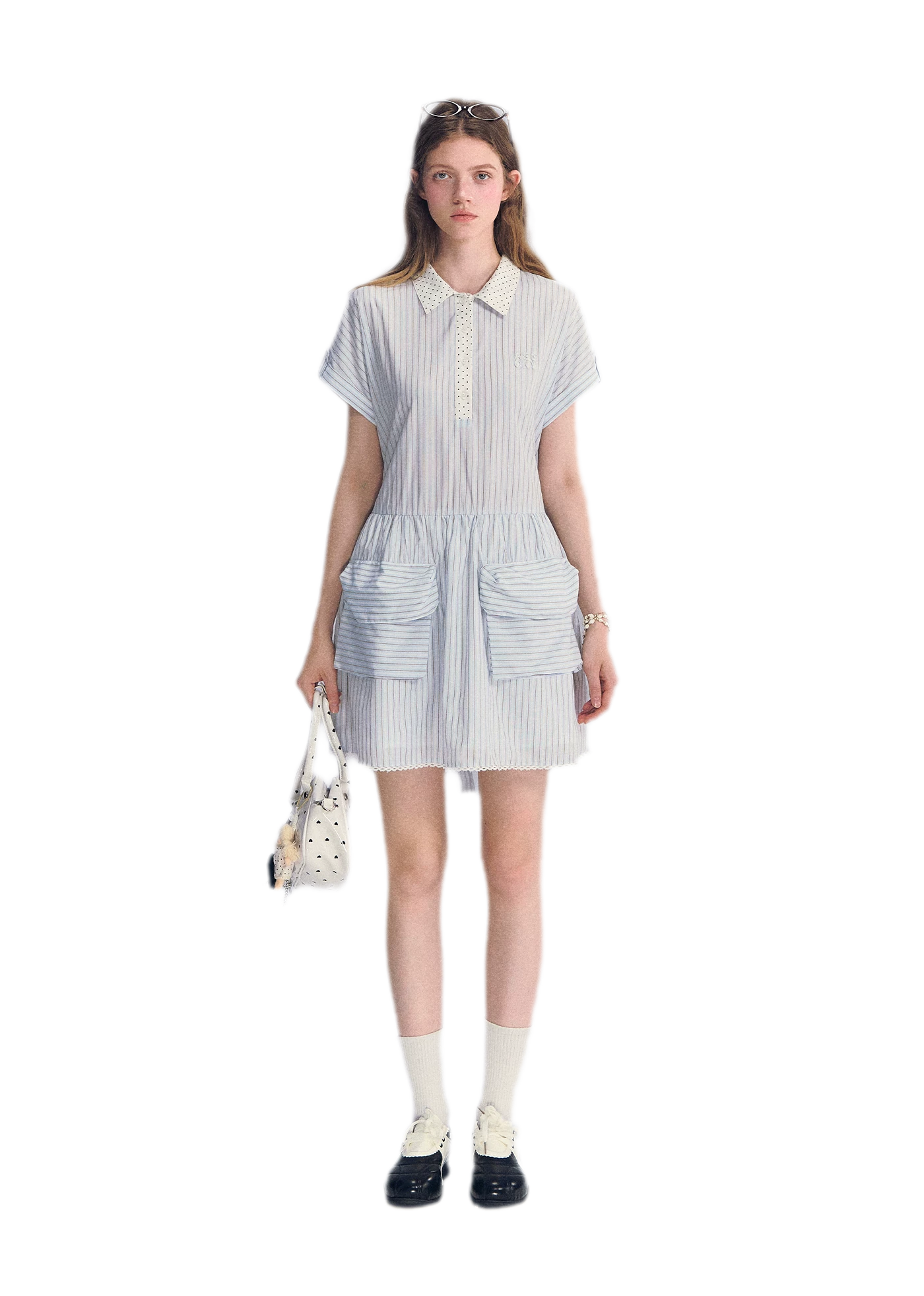 Striped Lace Trim Dress
