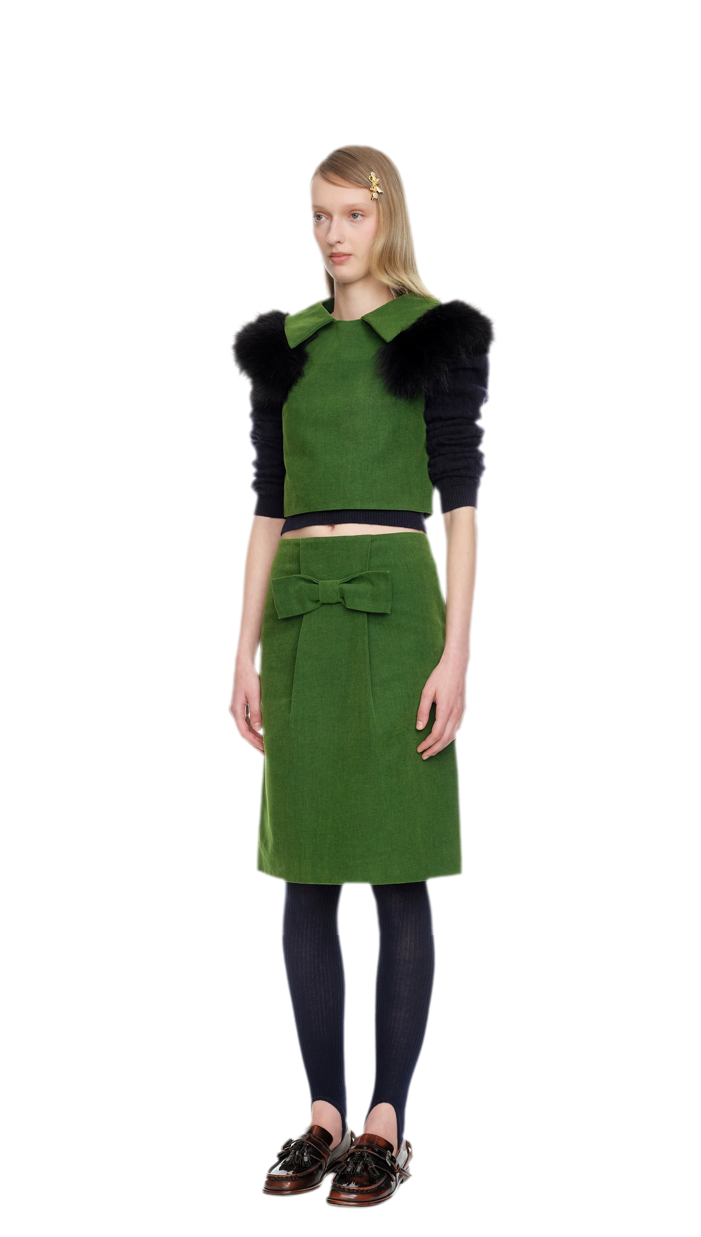 Bowknot Structured A-Line Skirt