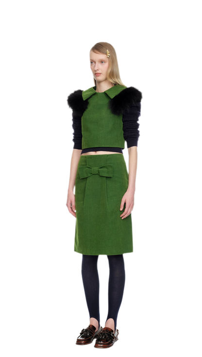 Bowknot Structured A-Line Skirt