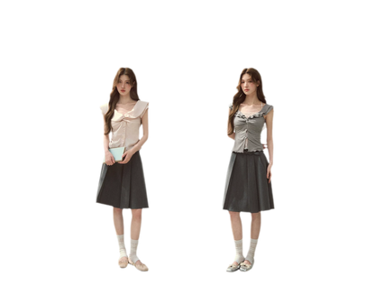 Ruffle Knot Fitted Top