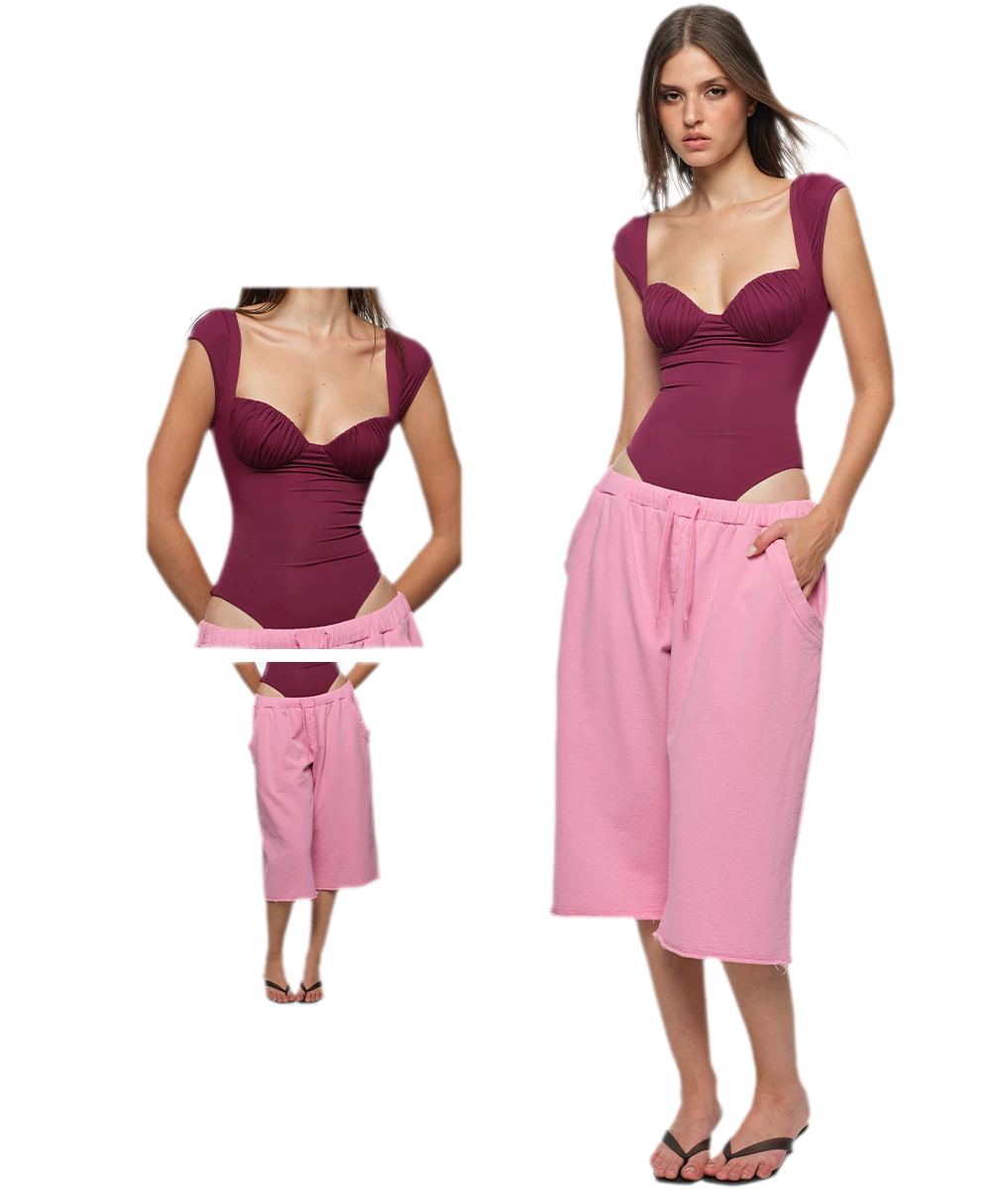 Wide-Leg Cropped Sweatpants