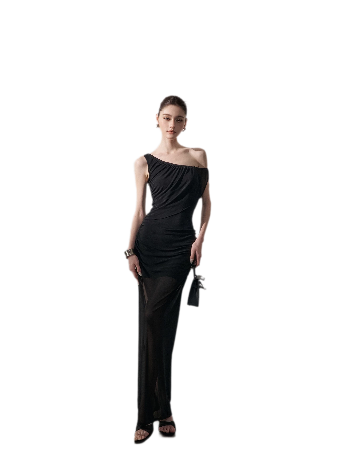 One-Shoulder Ruched Dress