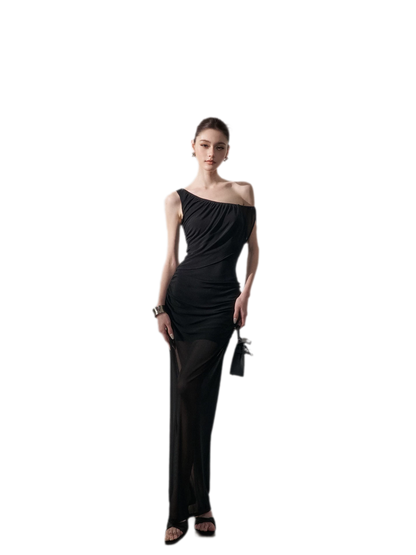 One-Shoulder Ruched Dress