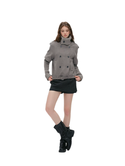 Cape Collar Cropped Jacket