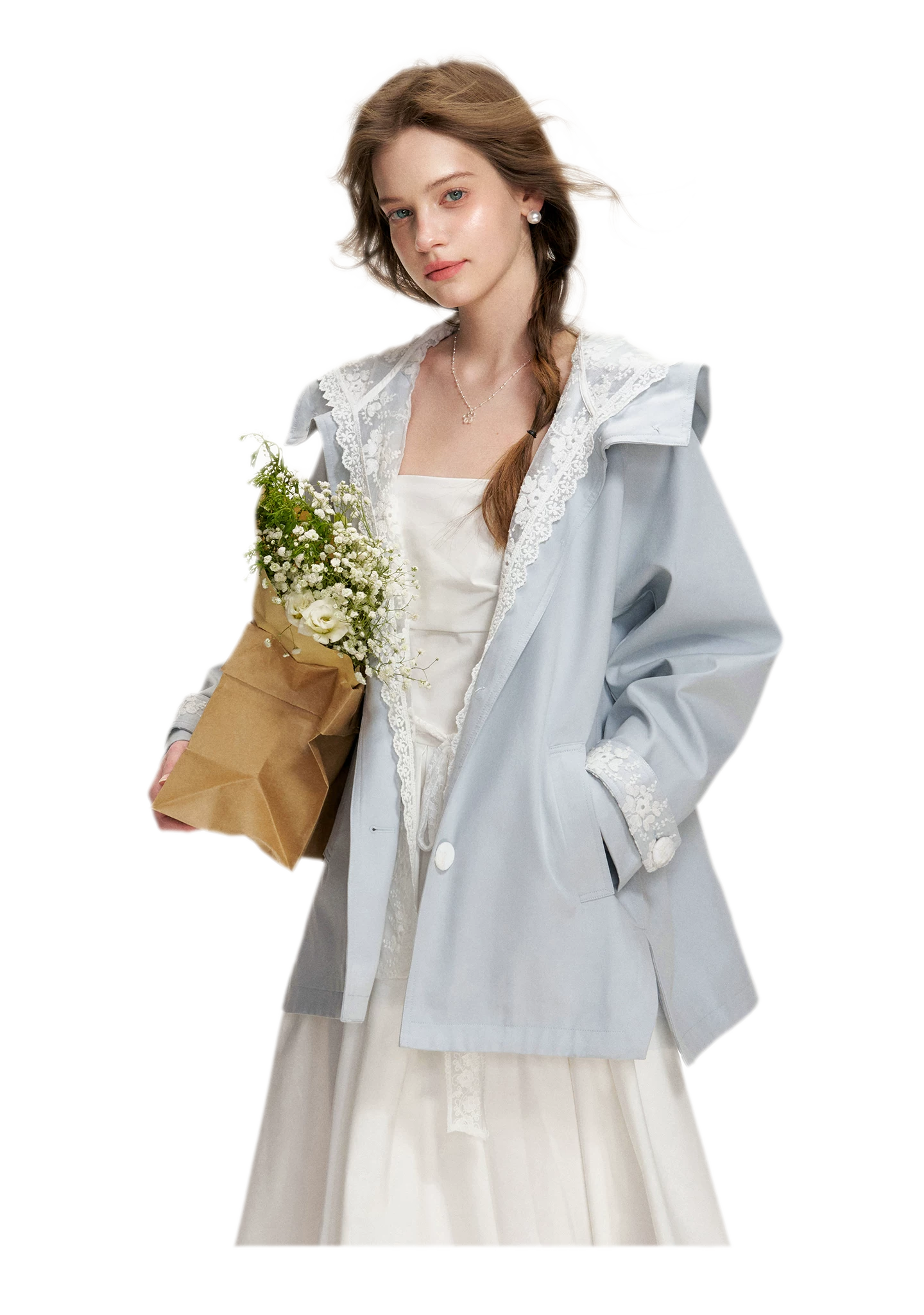 Lace Layered A-Line Windbreaker