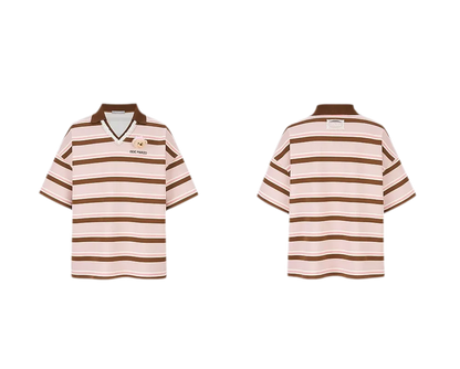 Floral Stripe Polo Tee