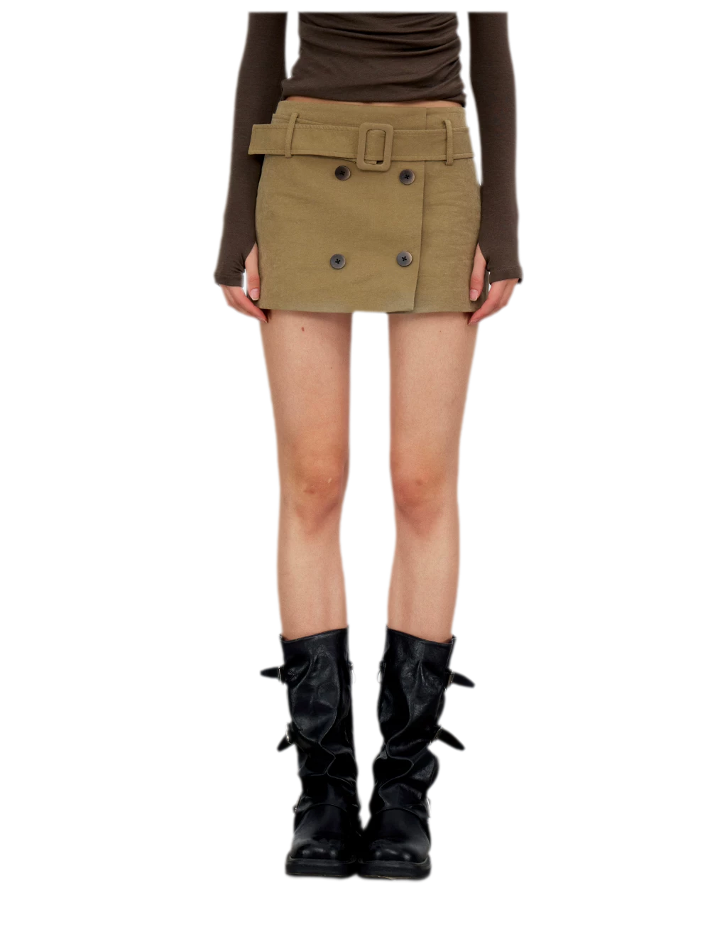 Vintage Utility Belted Mini Skirt
