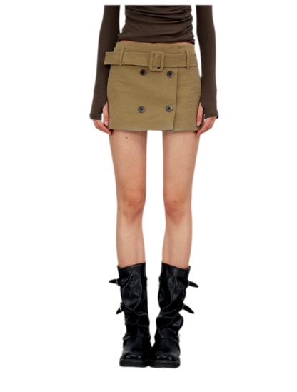 Vintage Utility Belted Mini Skirt