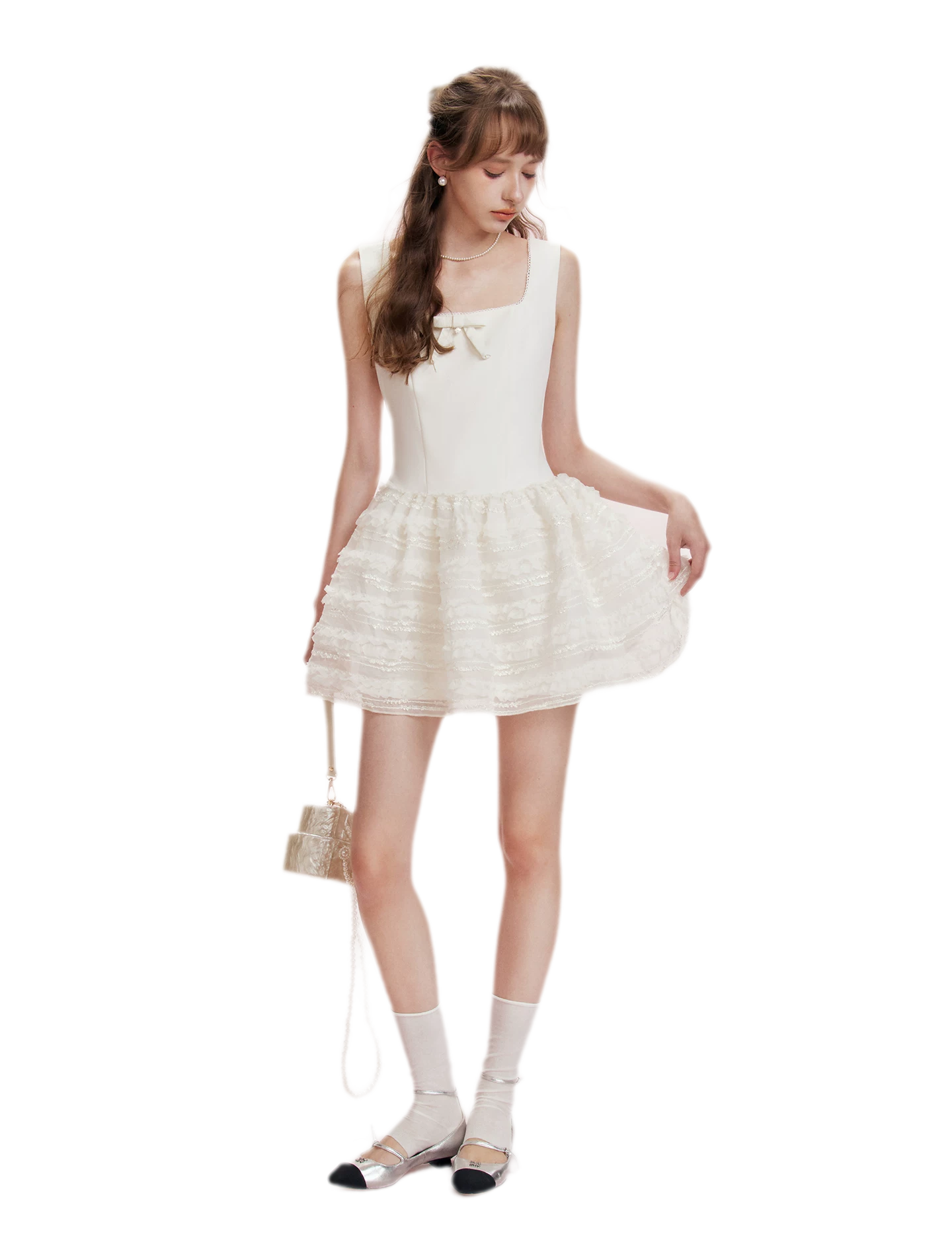 Matte Bow A-Line Dress