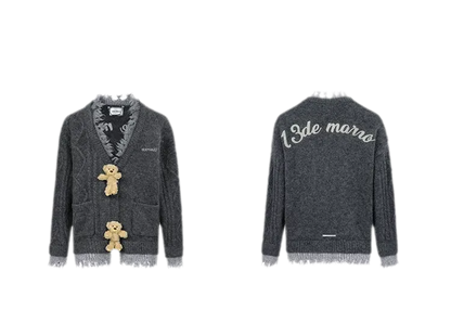 Áo cardigan gấu oversized lông xù