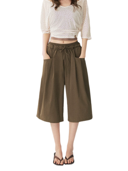 Double Waist Cropped Culottes