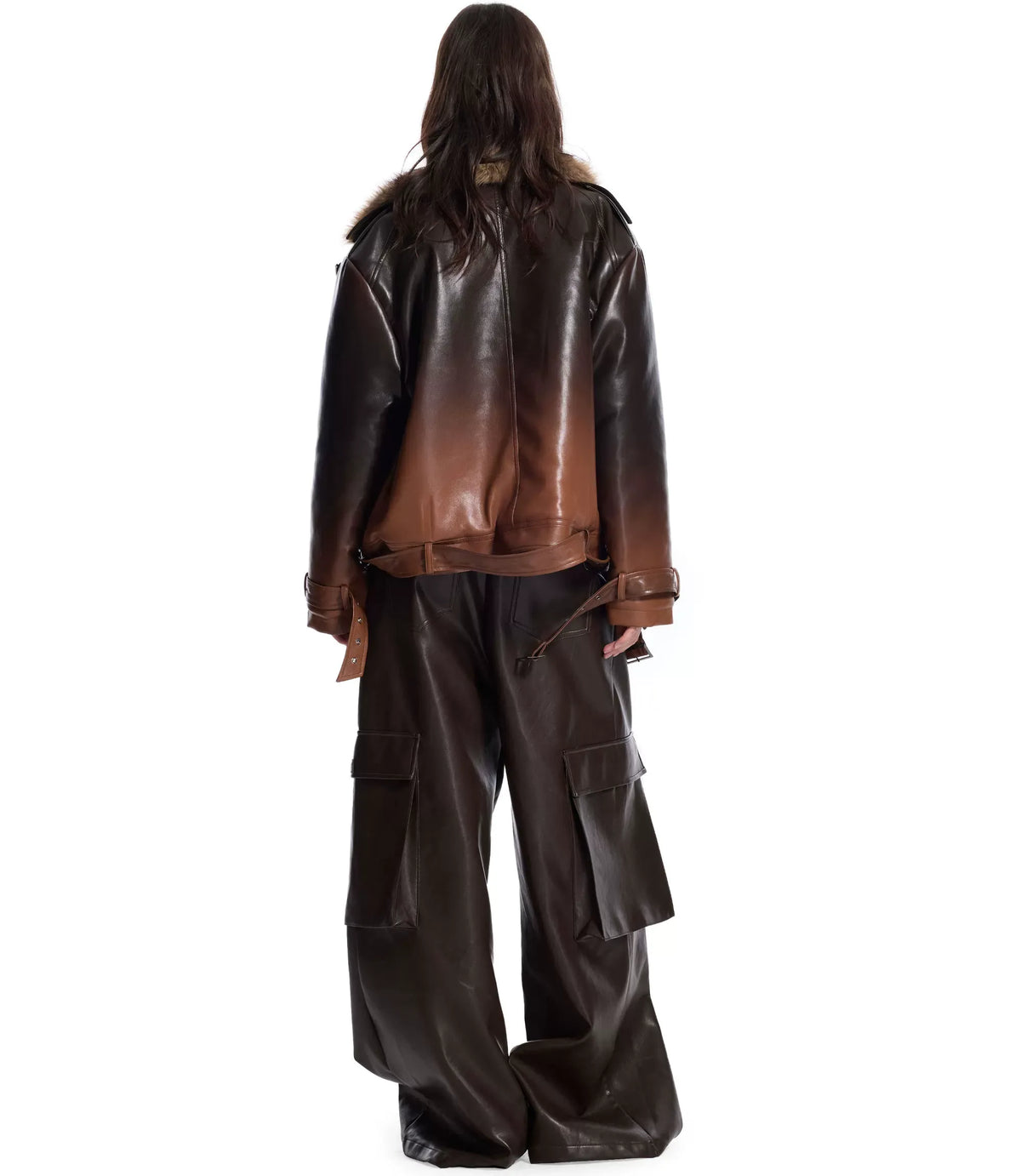 Gradient Tie-Dye Biker Jacket