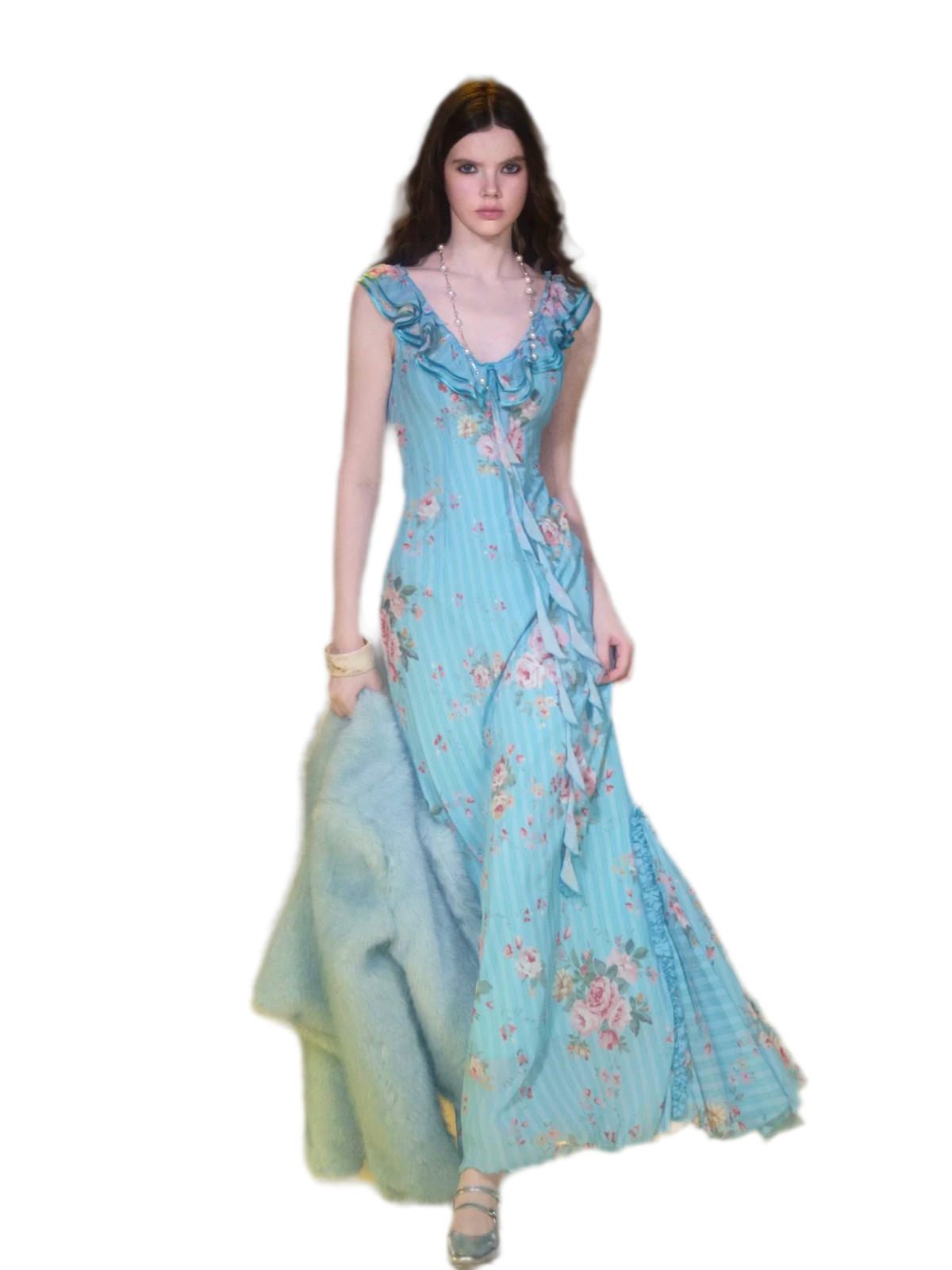 Lace Trim Mermaid Dress