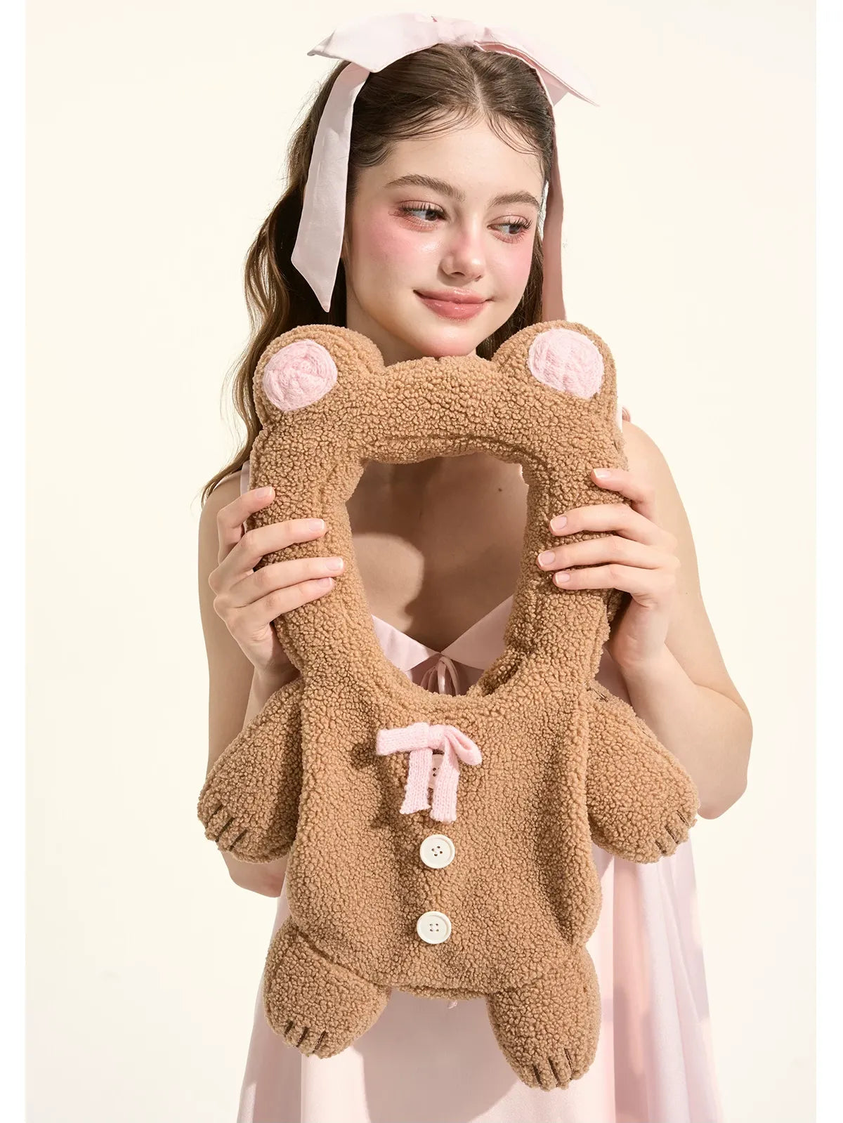 Teddy-Handtasche in Bärenform aus Sherpa