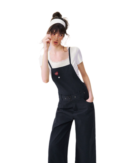 Relaxed Straight Bib Pants