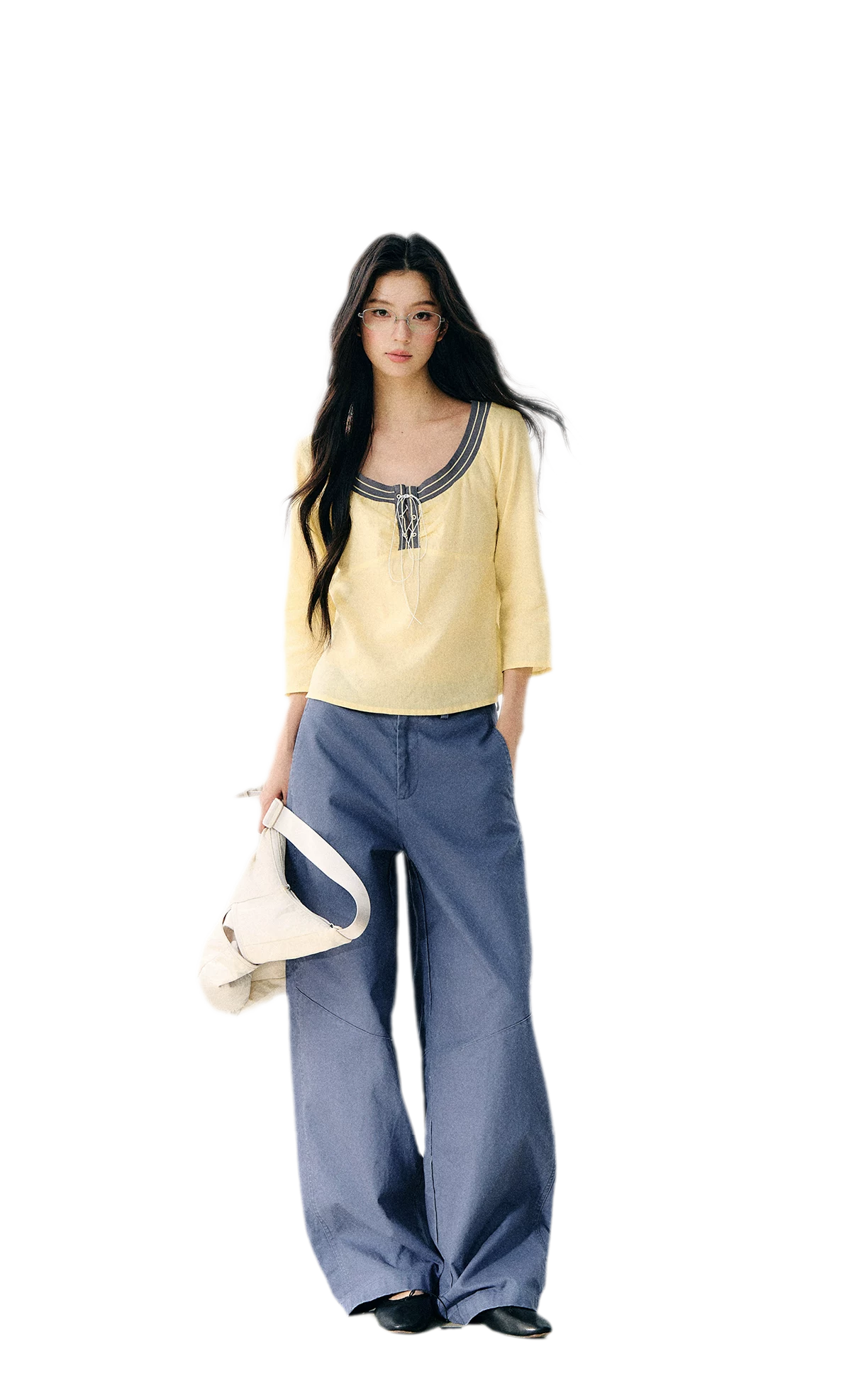 Washed Twill Cotton Pants