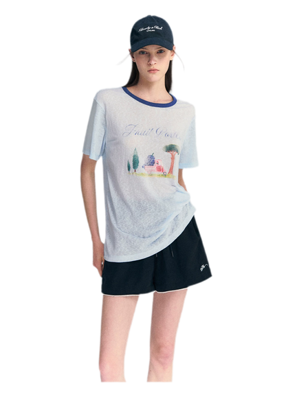 Lyocell Print T-Shirt