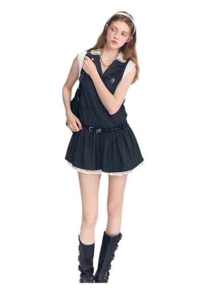 Contrast Collar Cami Dress