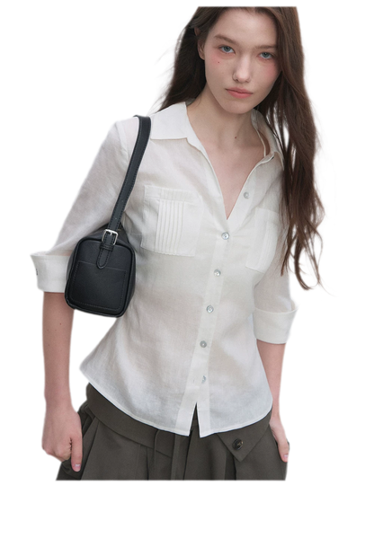 Tencel Linen Cinched Shirt