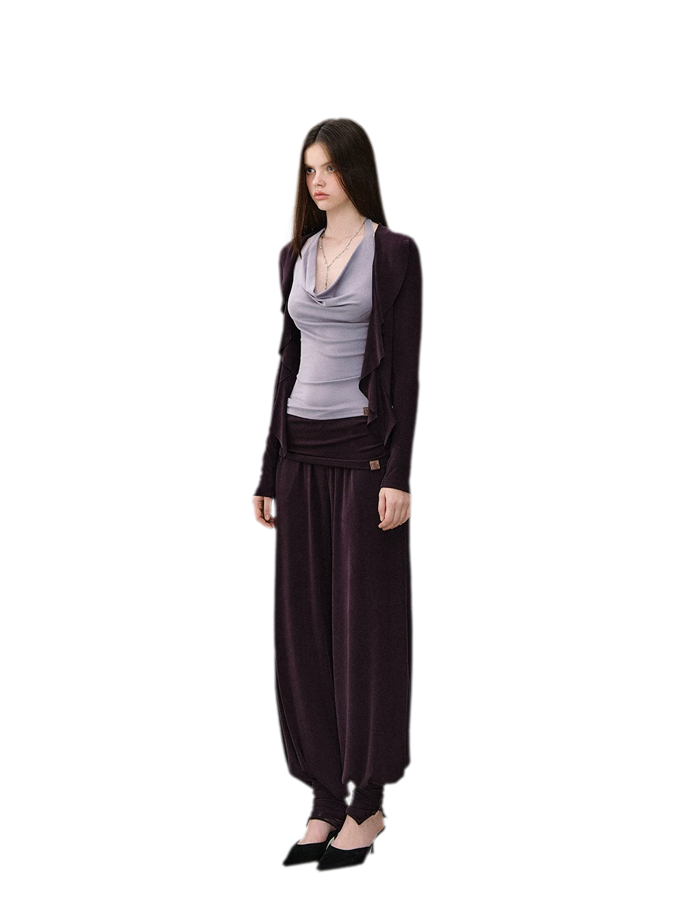 Irregular Ruffle Knit Set