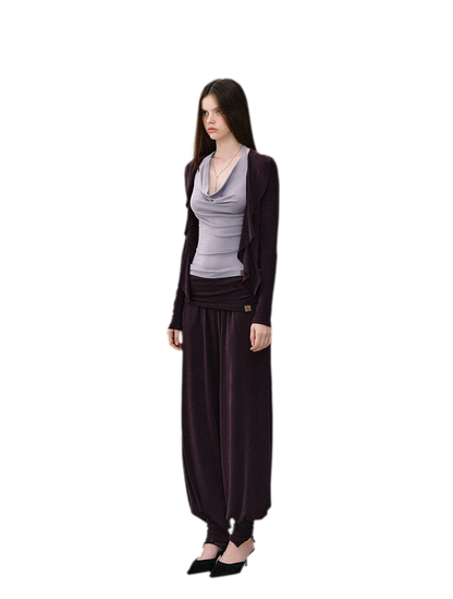 Irregular Ruffle Knit Set