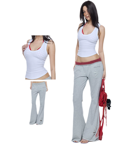 Distressed Flared Sweatpants