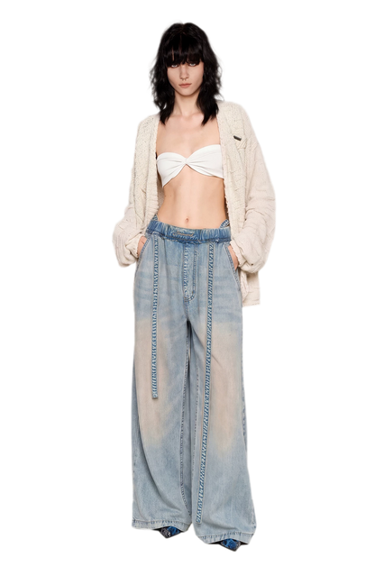 Washed Tencel Wide-Leg Pants