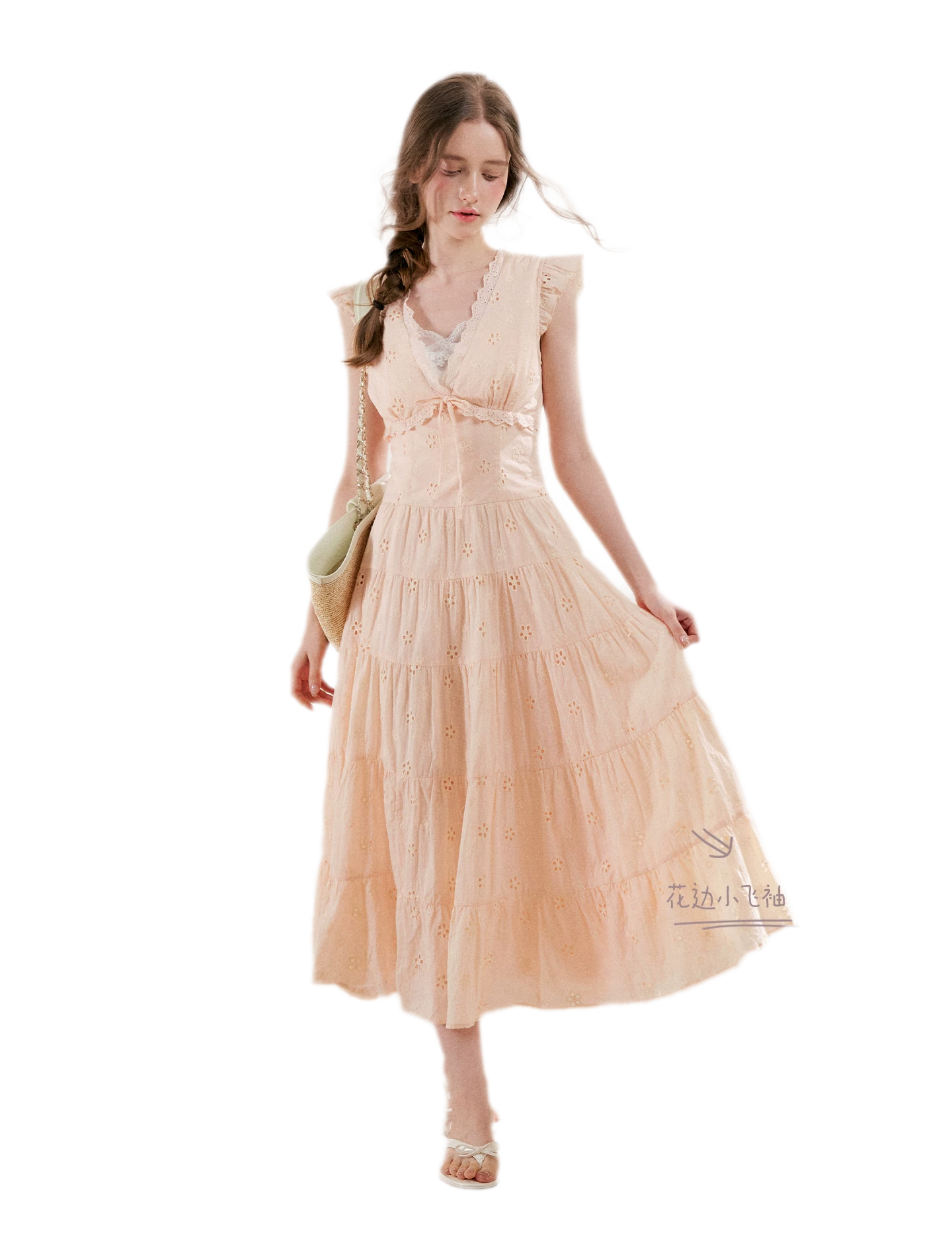 Embroidered Eyelet Tiered Dress