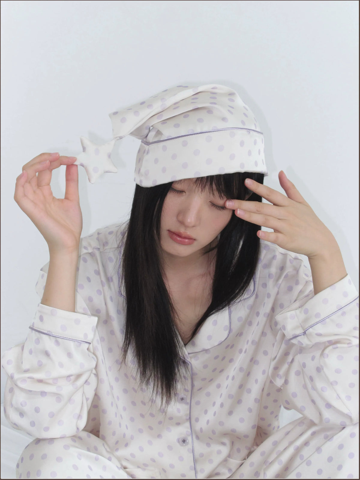 Glossy Polka Dot Pajama Set