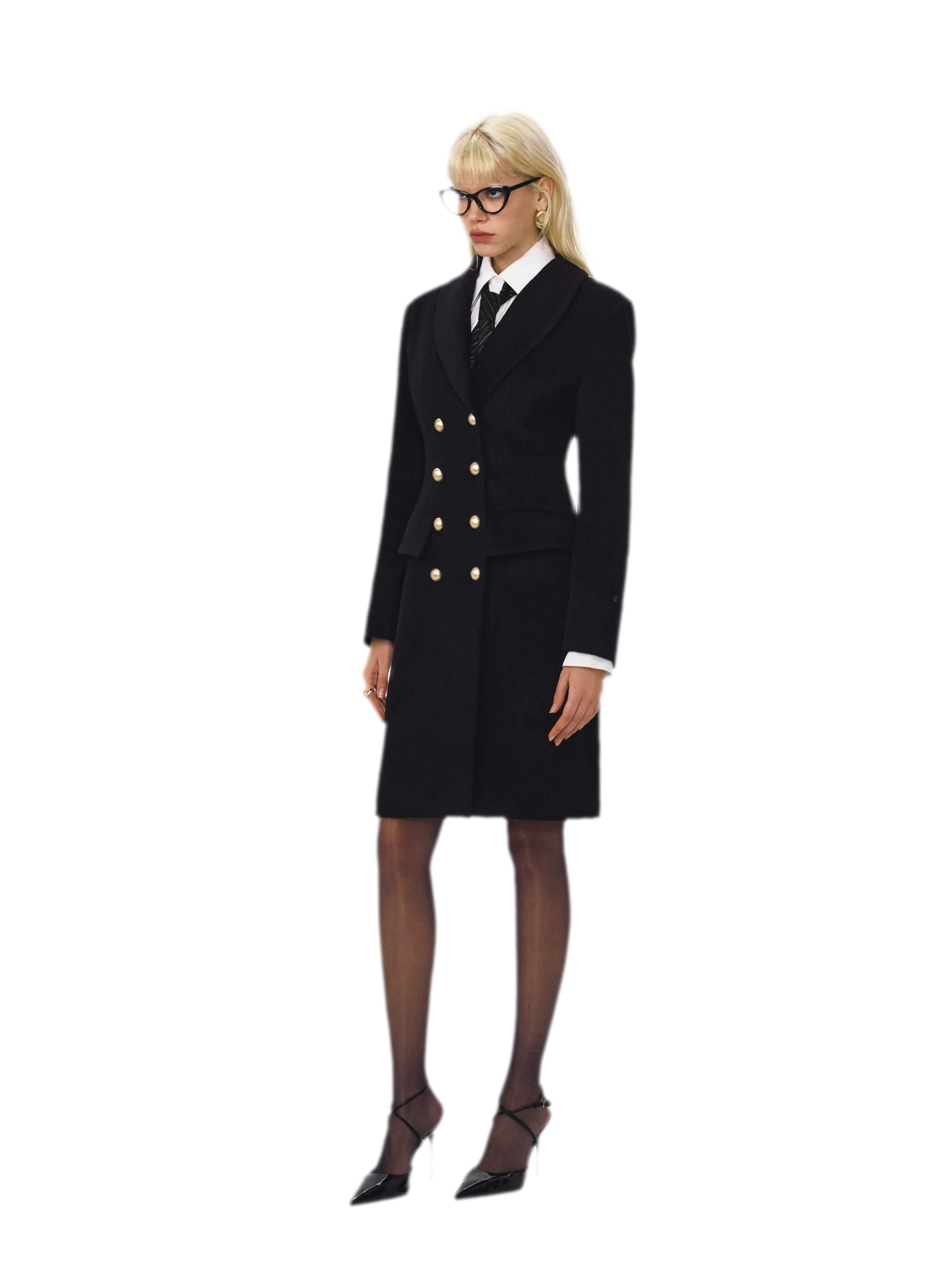 Leopard Trim Wool Coat