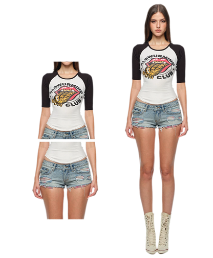 Pocket Patch Denim Shorts