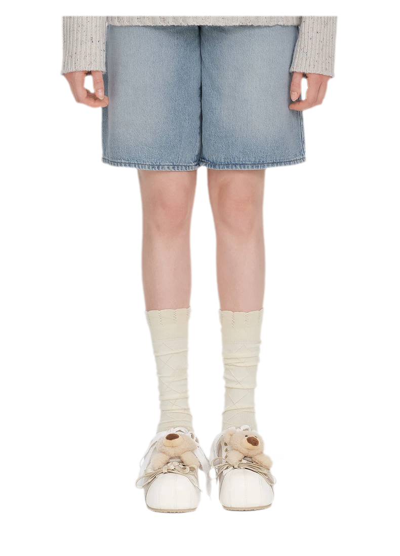 Sneakers basse chunky in suede con orso