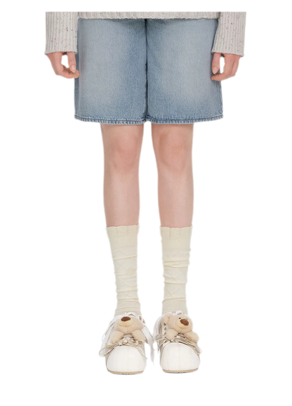 Sneakers basse chunky in suede con orso