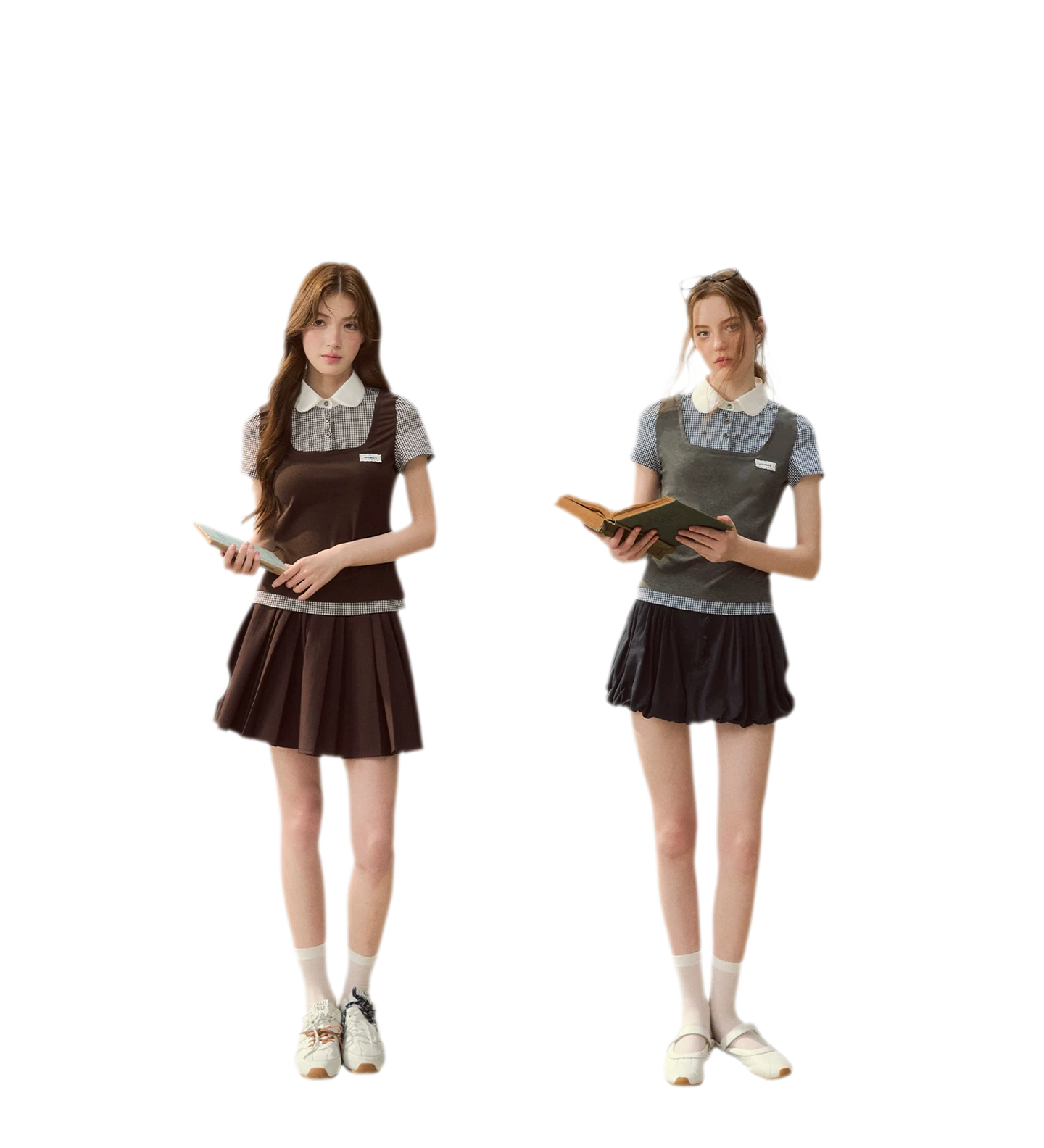 Patchwork Doll Collar Shirt