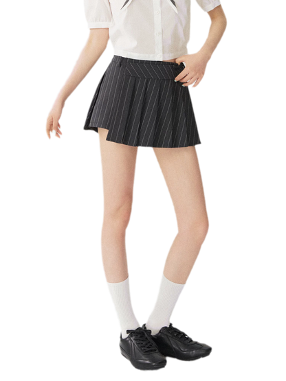 Striped Pleated Skort
