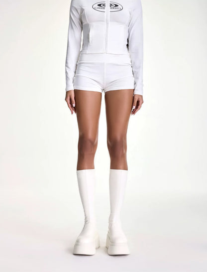 Stretch Platform Knee-High Boots
