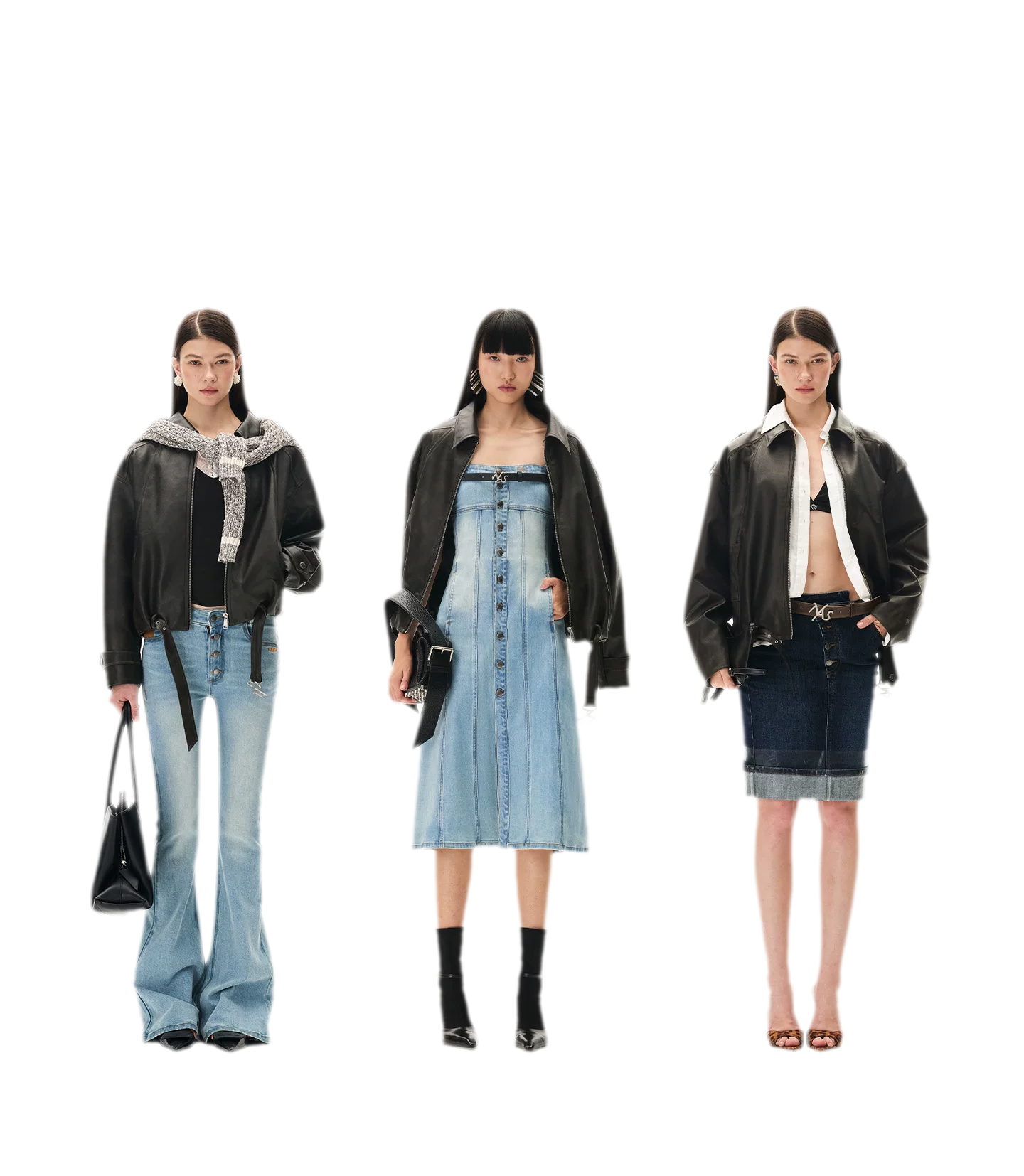 Aged Faux Leather Harrington Jacket
