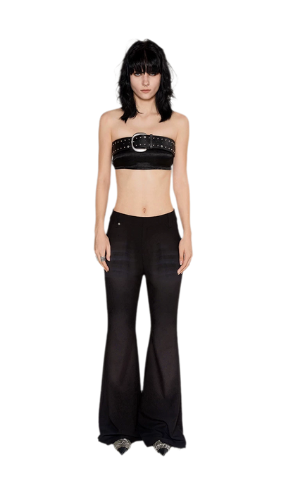 Distressed Studded PU Belt